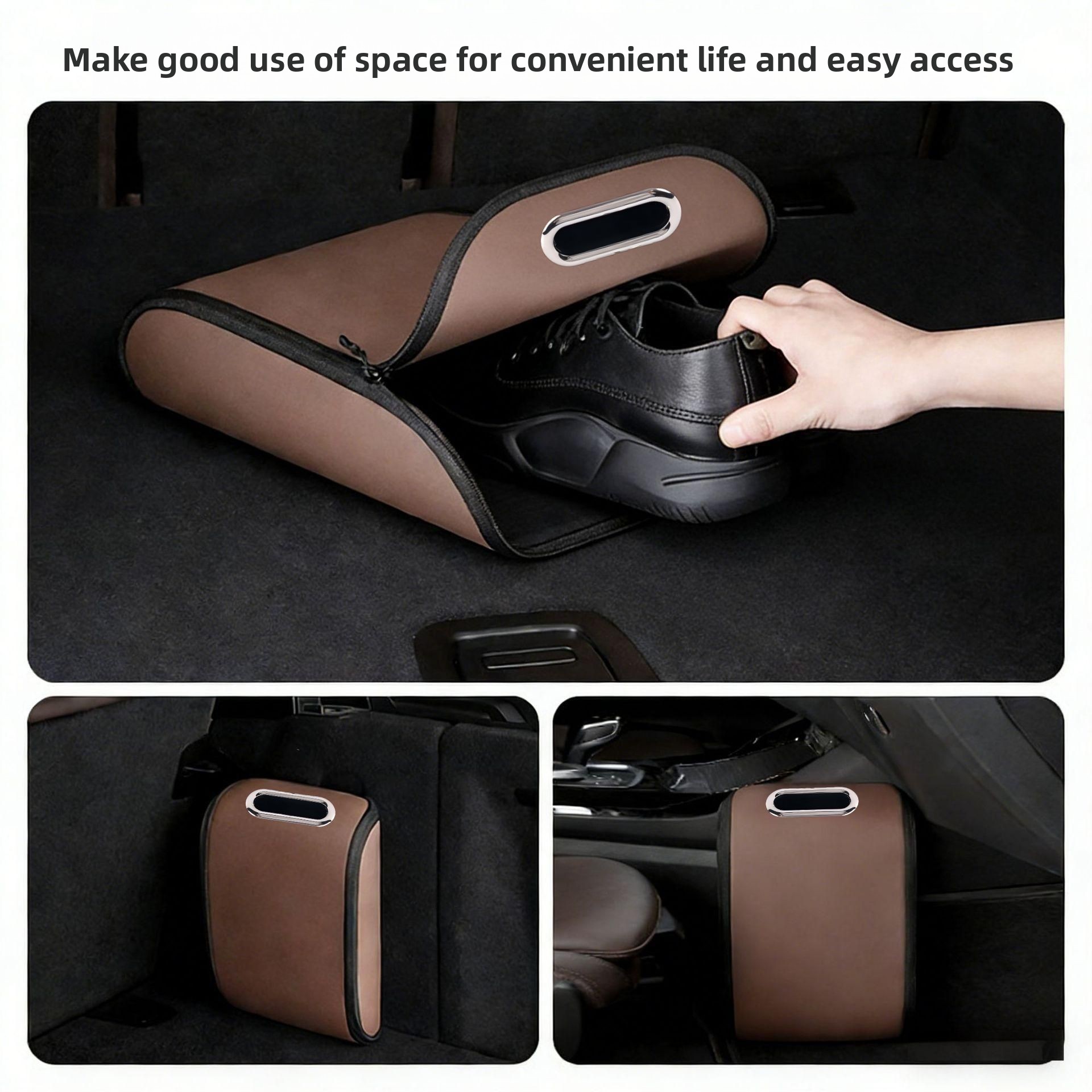 Car Trunk Storage Bag PU Leath - Car Trunk Organizer Foldable Storage Box recension och pris