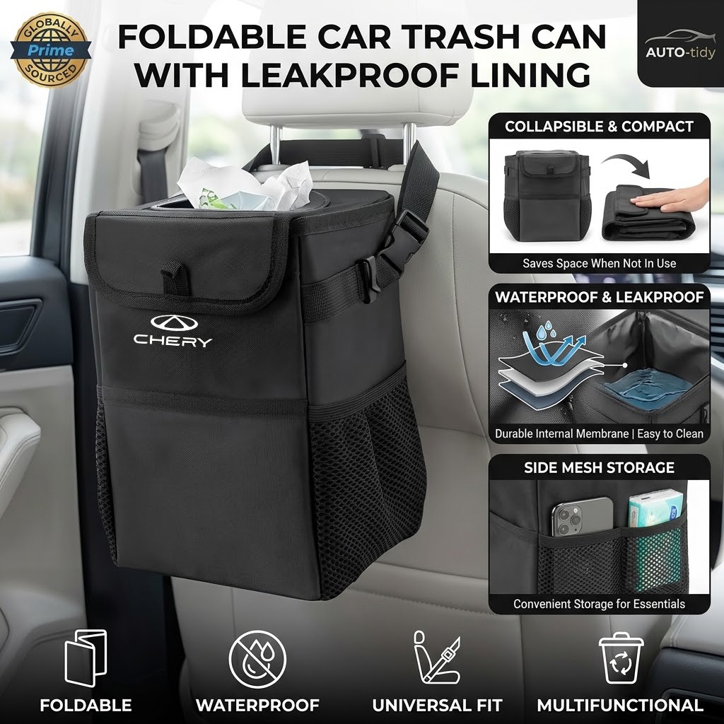 Foldable portable leak-proof w - Waterproof Car Trash Can With Lid recension och pris