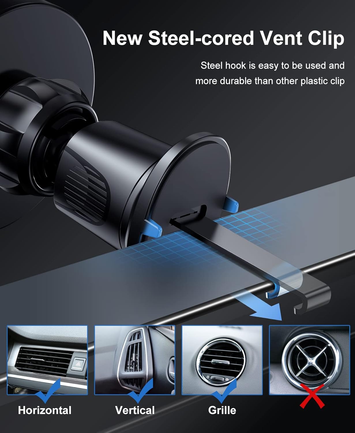 UYUXIO 15W Strong Magnetic Wir - Magnetic Phone Holder For Car Vent recension och pris