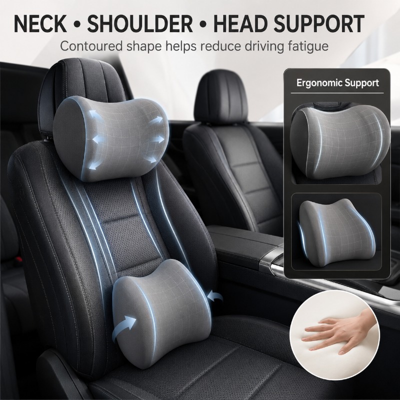 Car Headrest Neck Pillow and L - Memory Foam Car Neck Pillow Lumbar Support recension och pris