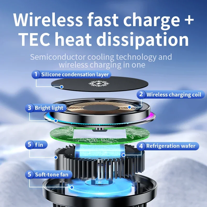 ice Cooling Magnetic Wireless  - Wireless Car Charger Mount Fast Charging recension och pris