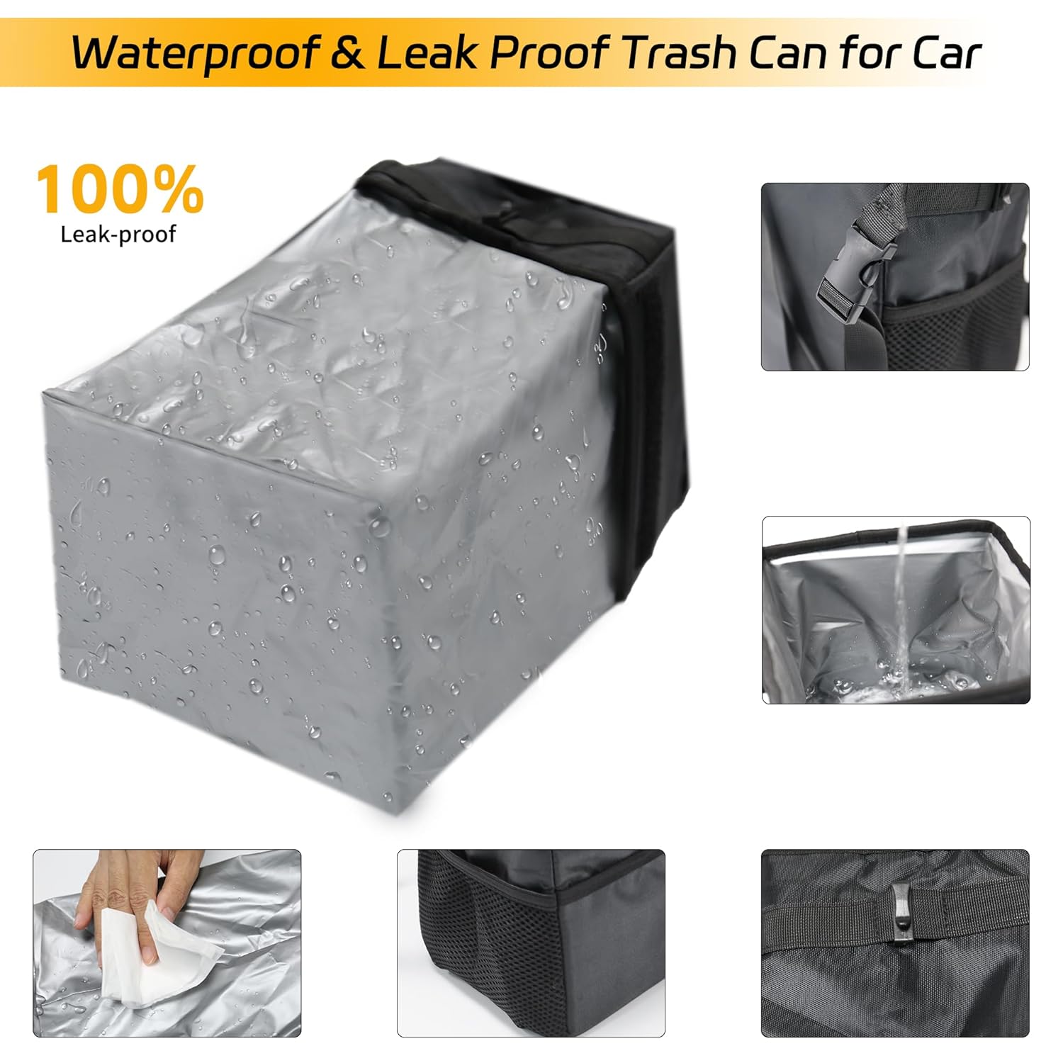 3-in-1 Car Trash Can with Lid  - Waterproof Car Trash Can With Lid recension och pris