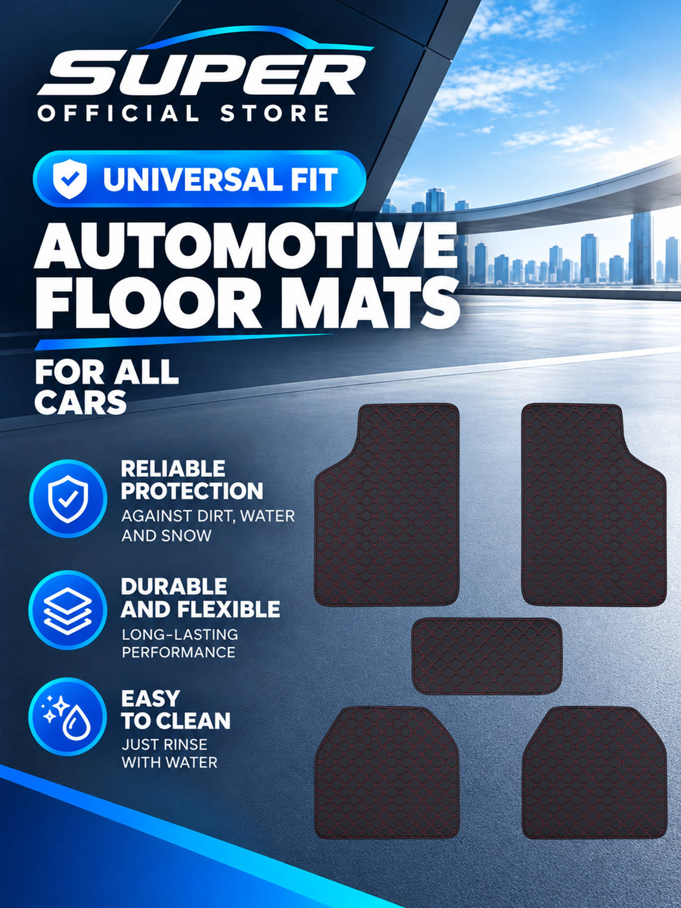 Car Floor Mats Full Set Univer - Car Floor Mats Universal Waterproof Leather recension och pris