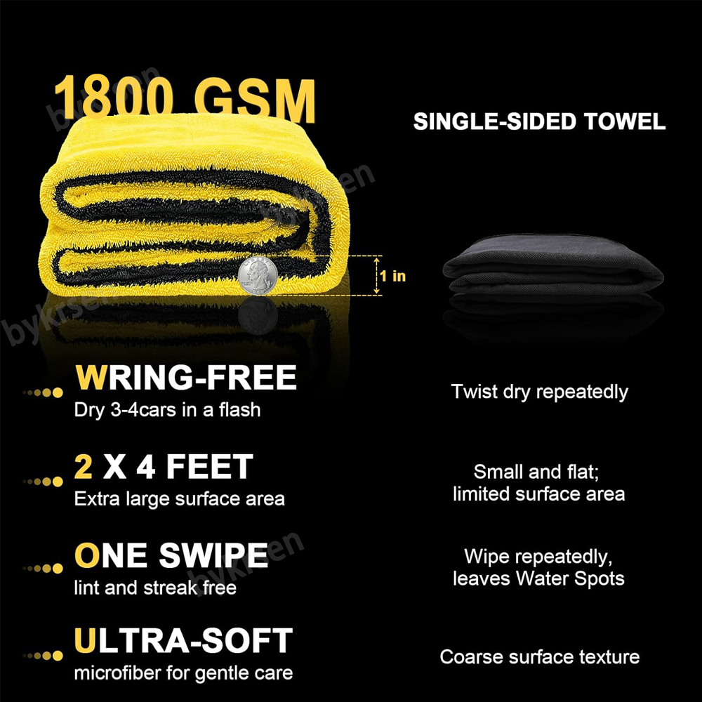 1800GSM Oversized Microfiber C - Microfiber Car Drying Towel Super Absorbent recension och pris